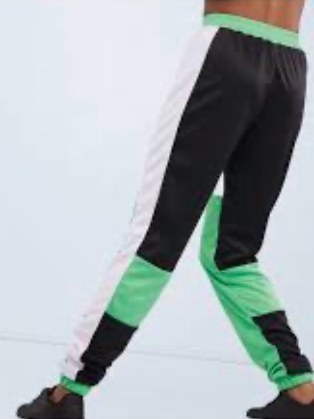 Weissman AM Green Track Pants hiphop dance White Side Stripe costume